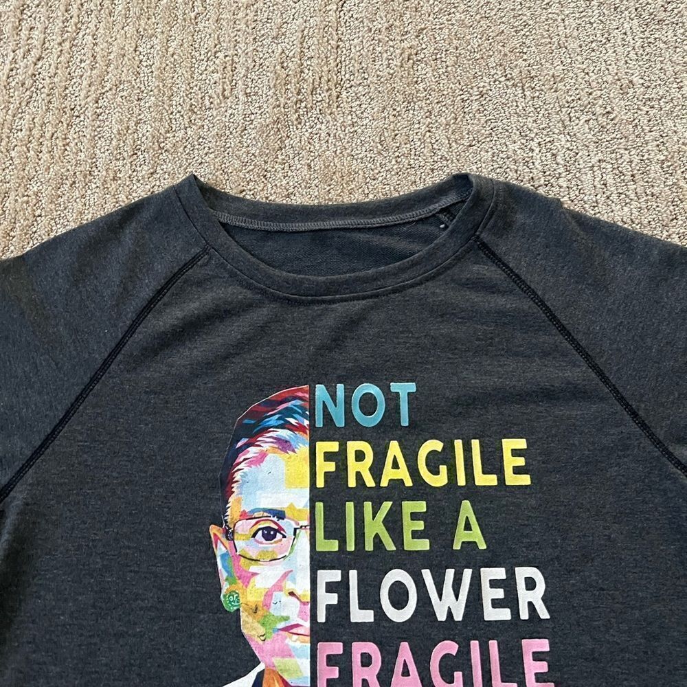Ruth Bader Ginsburg Grey Motivational Crewneck Sweatshirt - Picture 4 of 6